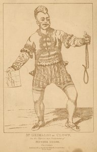 Joseph Grimaldi som klovn i den populære pantomime Mother Goose af English School