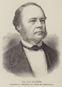 Ole Richter, norsk statsminister i Stockholm (gravering) af English School