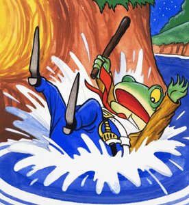 Mr Toad falder i vandet af English School