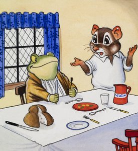 Mr Toad venter på sin mad af English School