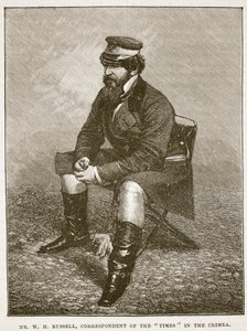 W H Russell, Times Correspondent in the Crimea, illustration fra Cassells Illustrated History of England (sepia foto) af English School