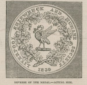 Mr. Lyons design til Liverpool Shipwreck and Humane Societies Medal af English School