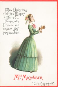 Fru Micawber, julekort af English School