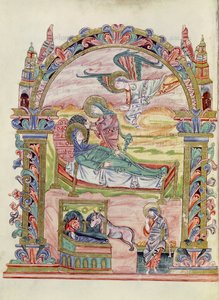 Ms 274 (Y-6) fol.32v Nativity, fra Missal of Robert of Jumieges, c.1016 af English School