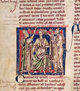 Ms 6712 (A.6.89) fol.126v William II (c.1057-1100) miniature fra Flores Historiarum, af Matthew Paris, 1250-52 af English School