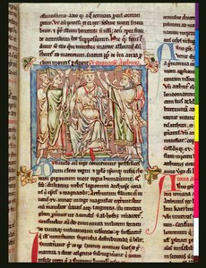 Ms 6712 (A.6.89) fol.53 Kong Arthur, miniature fra Flores Historiarum, af Matthew Paris, ca. 1250-52 af English School