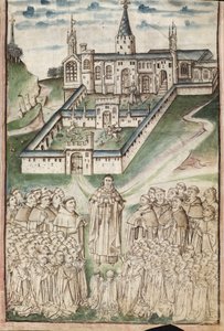 Fru New Coll 288, f3r. (Chaundler-manuskript), Life of William of Wykeham af Thomas Chaundler (pen og blæk & tempera på vellum) af English School