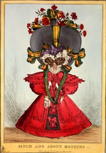Much Ado About Nothing !!!, 1828 (håndfarvet gravering) af English School