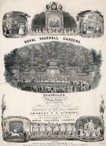 Musikmusik til Royal Vauxhall Gardens Quadrilles af Charles F A Schmidt af English School