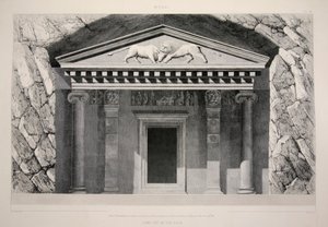 Myra - Tomb Cut in the Rock, pub. 1863 litografi. af English School