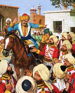 Nana Sahibs vagter nægter at skyde fanger fra det indiske mytteri af English School