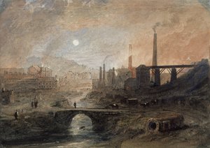 Nantyglo Ironworks, ca. 1829 (akvarel på papir) af English School