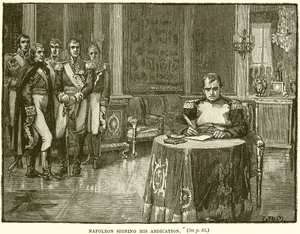 Napoleon underskriver sin abdikation af English School