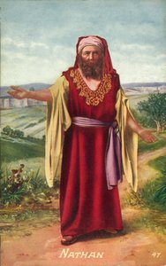 Nathan, profet i Det Gamle Testamente (farvelitografi) af English School