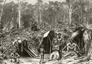 Native Aborigini Encampment, ca. 1880, fra 