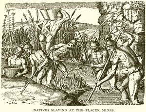 Indfødte slaver ved Placer-minerne af English School