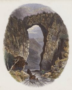 Natural Bridges (farvet gravering) af English School