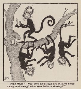 Frække aber (litografi) af English School