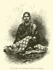 Nautch, or Dancing Girl, of Baroda  af English School