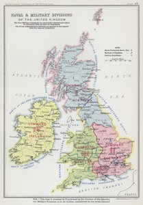 Flåde- og militærdivisioner i Det Forenede Kongerige (farvelitografi) af English School