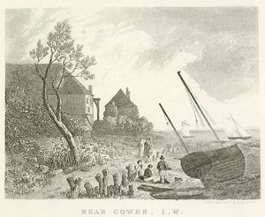 In der Nähe von Cowes, Isle of Wight (Stich)