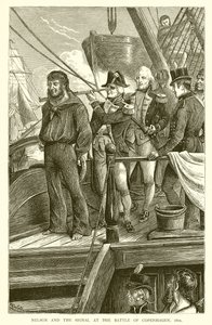 Nelson og signalet ved slaget ved København, 1801 af English School