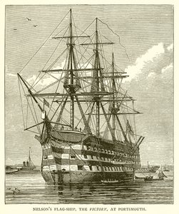 Nelsons flagskib, sejren, ved Portsmouth af English School