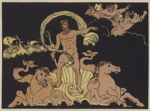 Neptun dæmper bølgerne (farve litho) af English School