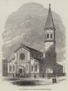 New Church of St Matthias, Bethnal-Green (gravering) af English School