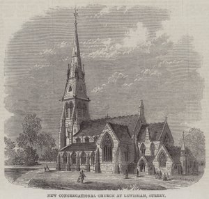New Congregational Church i Lewisham, Surrey (gravering) af English School