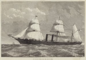 Nyt forsendelsesfartøj, HMS Iris, bygget af stål af English School