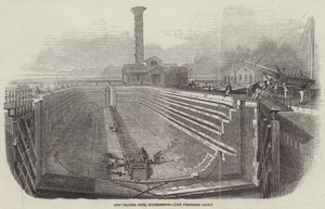 New Graving Dock, Southampton (gravering) af English School