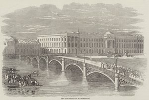Ny jernbro ved Skt. Petersborg (gravering) af English School