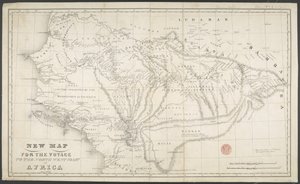Nyt kort for rejsen til Afrikas nordvestkyst, Anno, tegnet og trykt af Dean & Munday af English School