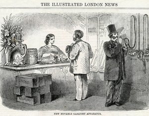 New Movable Gaslight Apparatus, taget fra London Illustrated News af English School