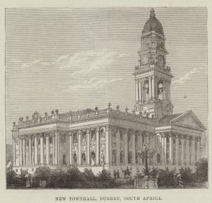 New Townhall, Durban, Sydafrika (gravering) af English School