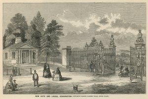 Ny gate og lodge, Kensington, overfor Prince Albert Road, Hyde Park af English School