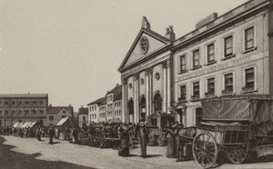 Newbury: Corn Exchange  Market Place (litografi) af English School