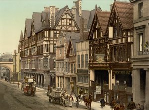 Newgate Street, Chester (håndfarvet foto) af English School