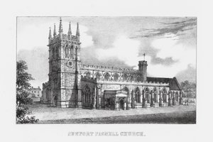 Newport Pagnell Church (gravering) af English School