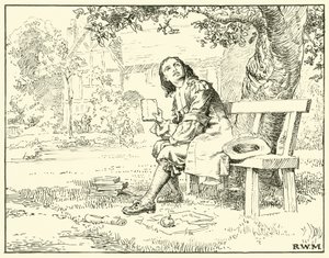 Newton og æblet (blæk på papir) af English School