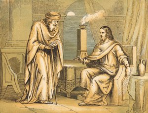 Nikodemus (farvet gravering) af English School