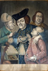 Night Amusements, ca. 1770 (håndfarvet mezzotint) af English School