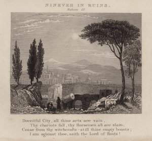 Nineve i ruiner, Nahum III (gravering) af English School