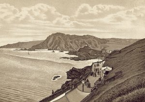 North Devon: Lantern Hill og Hillsboro, East Parade (litografi) af English School