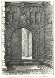 Nordindgang til Nave of Holyrood Abbey Church (gravering) af English School