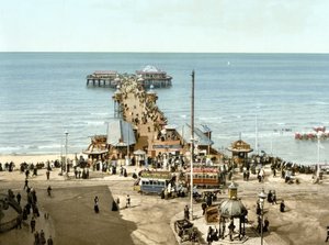 North Pier, Blackpool (håndfarvet foto) af English School