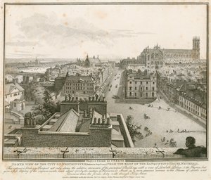 Nordlig udsigt over Westminster fra taget af Banqueting House, Whitehall af English School