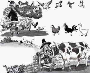 Illustration af børnerim af English School