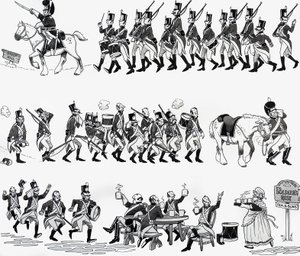 Illustration af børnerim: Grand Old Duke of York af English School